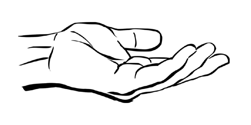 Open Palm Hand Drawing.