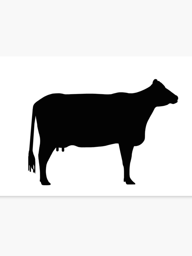 Cow silhouette as sign or clipart.