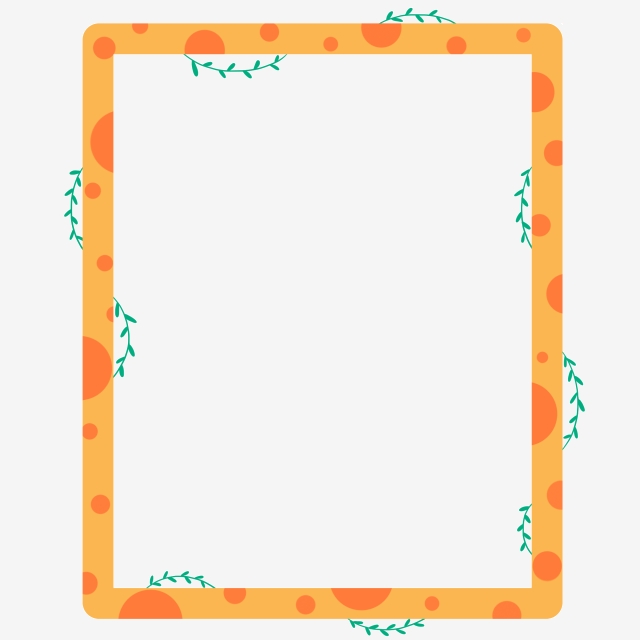 Orange Plant Border Illustration, Border, Orange Border.