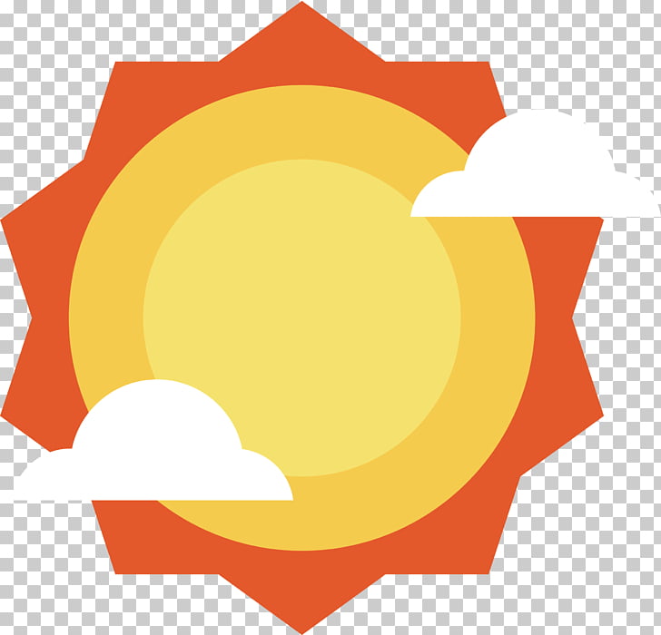 Orange sun PNG clipart.