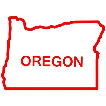 Red Outline Of Oregon.