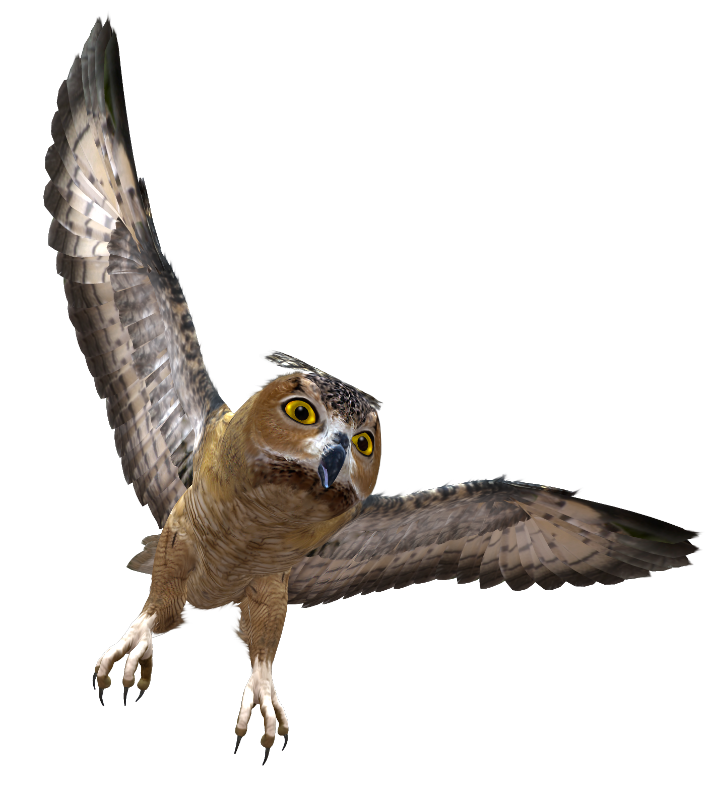 Owl in Flight PNG Clipart.