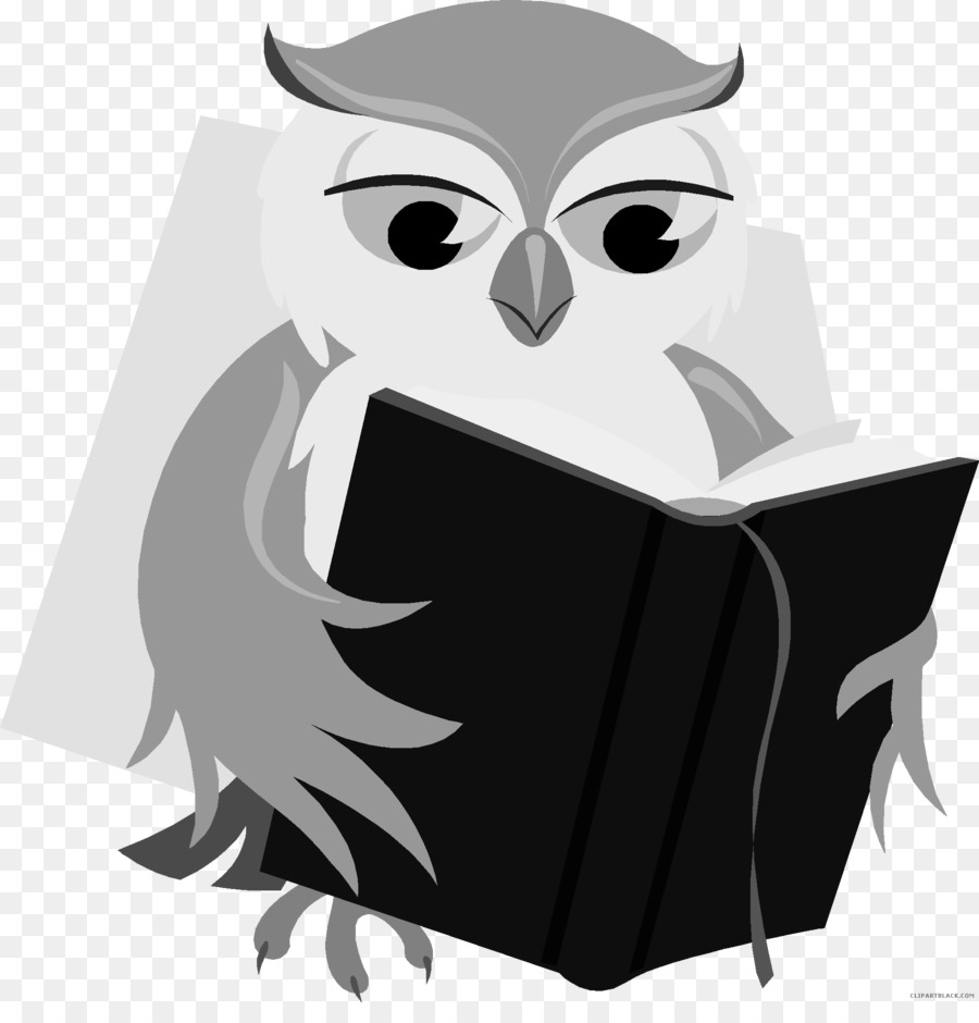 Baby Owl Book Reading Clip art.