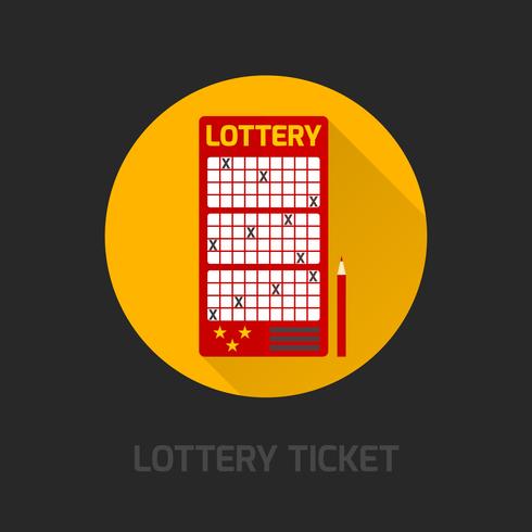 Lottery card icon flat.