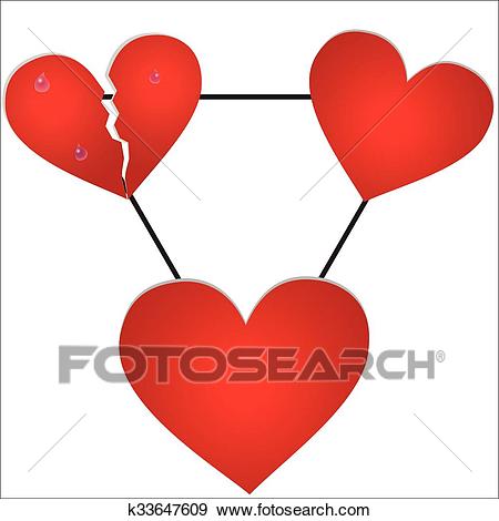 The love triangle Clip Art.