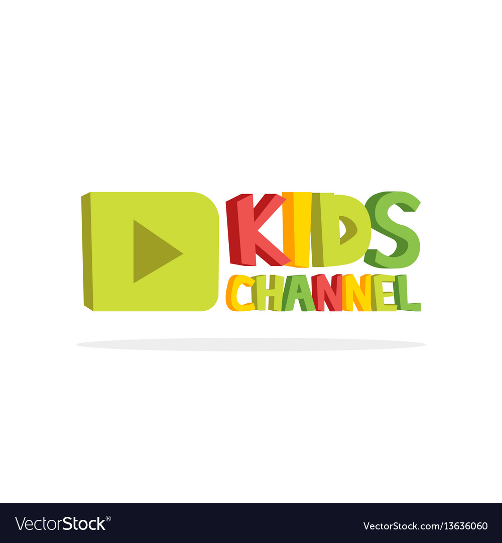 Kids channel funny letters cartoon logo template.