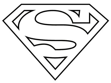 Superman logo clipart black and white.