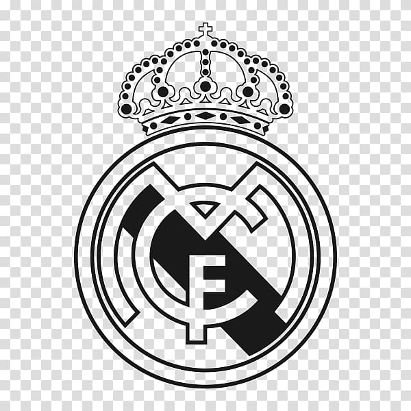 Black and white logo, Real Madrid C.F. El Clxe1sico La Liga.