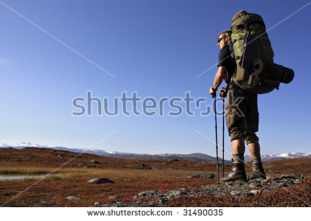 Hiker On Kungsleden Long Distance Hiking Stock Photo 31490035.