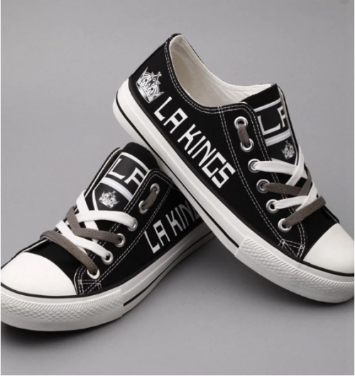 Los Angeles Kings Shoes Hockey Team Sneakers Canvas Kings Logo Edition.