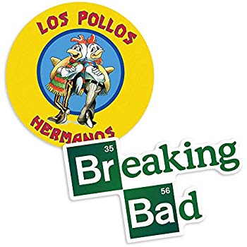 Popfunk Breaking Bad Logo and Los Pollos Hermanos Collectible Stickers.