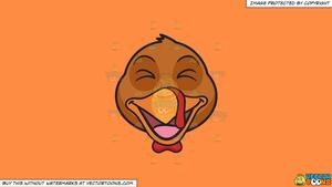 Clipart: A Laughing Turkey on a Solid Mango Orange Ff8C42 Background.