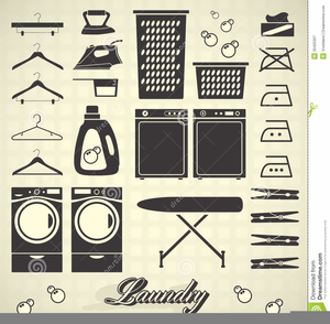 Laundry Room And Equipment Clipart.