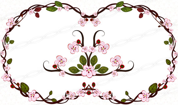 Instant download 300dpi png frames bloom clip art borders signs.