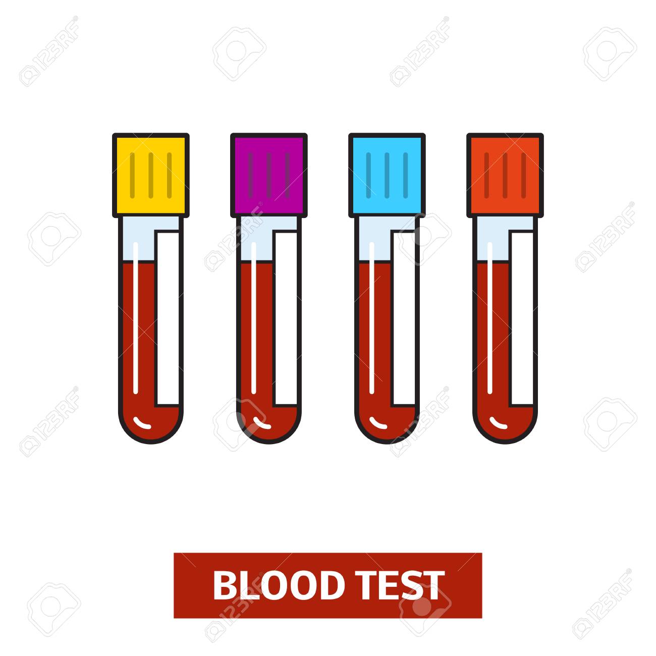 Set of vector colorful test.