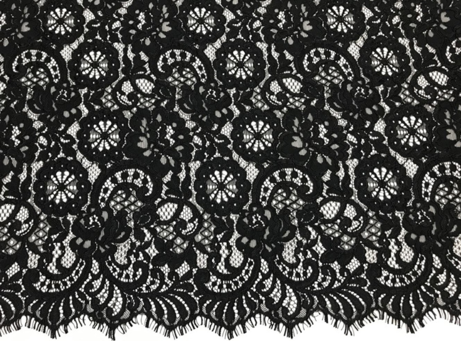 alencon lace french chantilly lace fabric with borders.