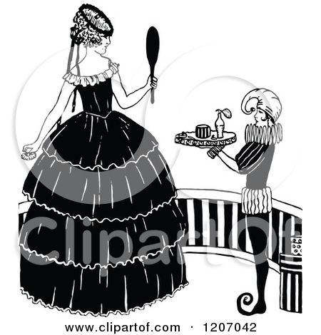 Clipart Vintage Black And White Powder Box.