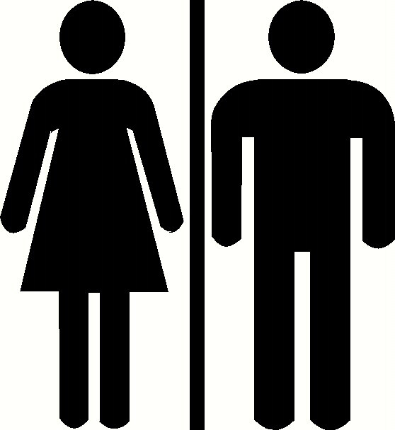 Men Women Bathroom Sign Clipart.