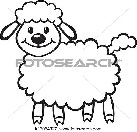 Clip Art of Cute Cartoon Lamb Easter Clip Art k1396939.