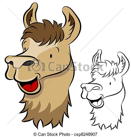 Vectors Illustration of Llama Face.