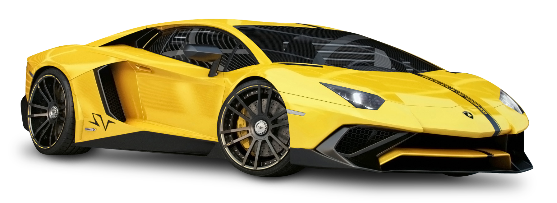 Lamborghini Aventador Yellow Car PNG Image.