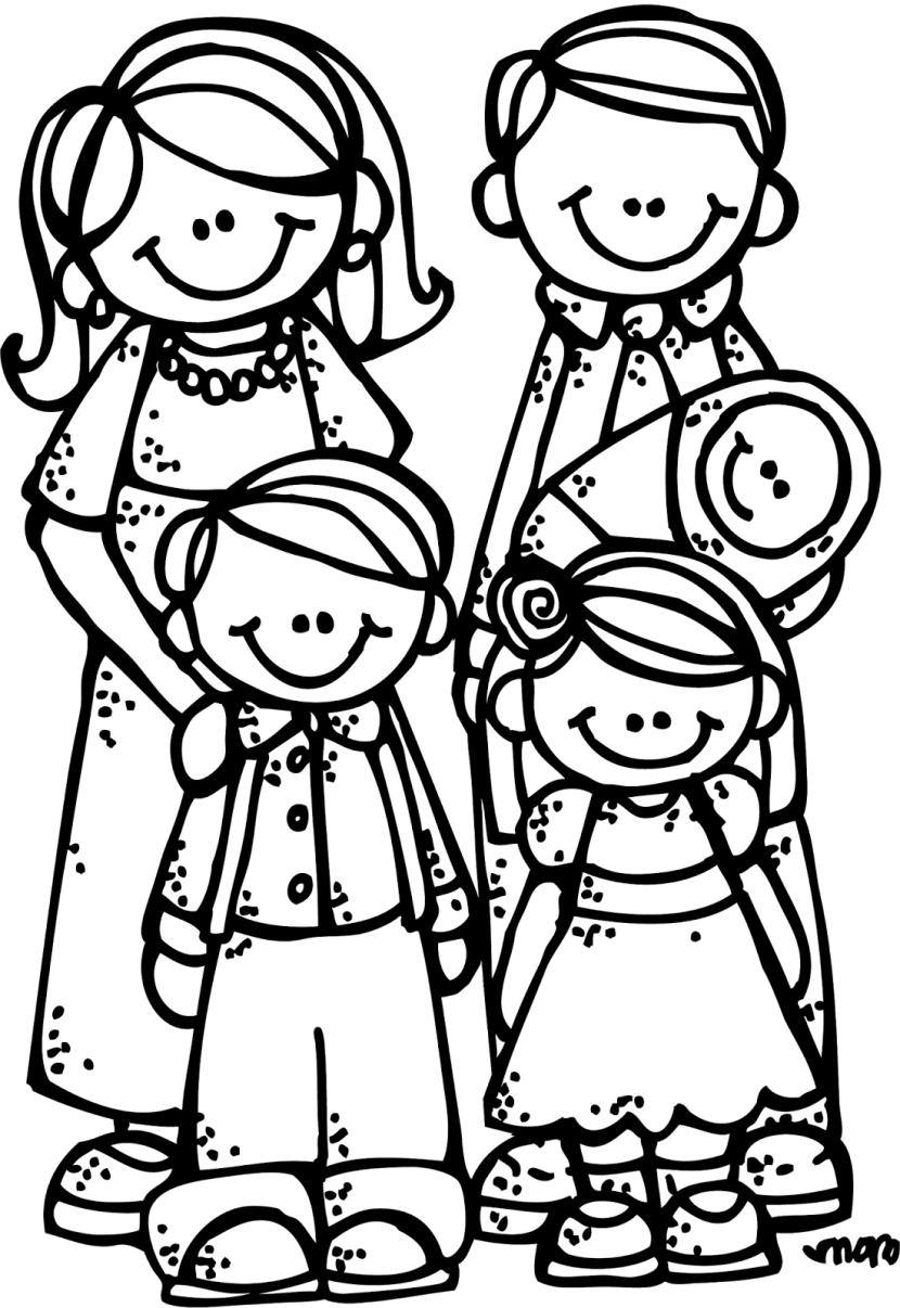 Lds Family Clipart Black And White.