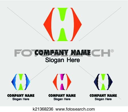 Clip Art of Letter H Company logo icon template k21368236.