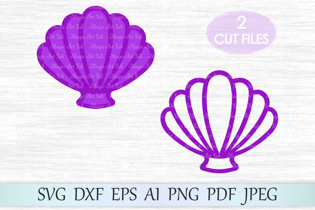 Shell svg file, Sea shell clipart, Mermaid shells svg, Mermaid t.