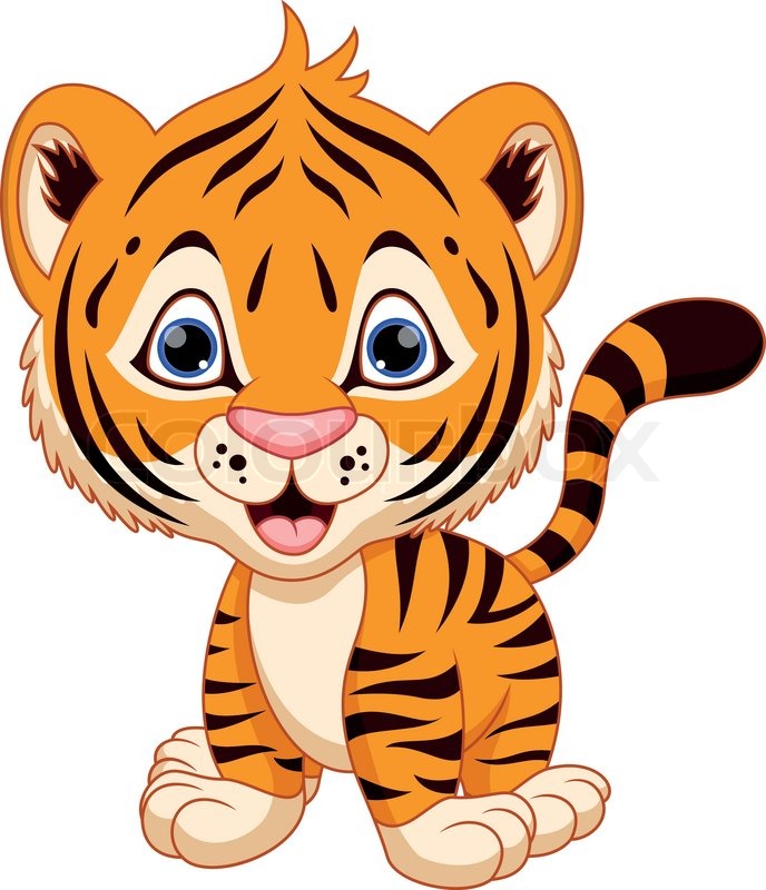 Little tiger clipart.