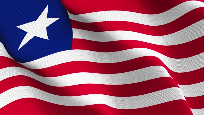 Free Liberia Flag 4K Motion Loop Stock Video.