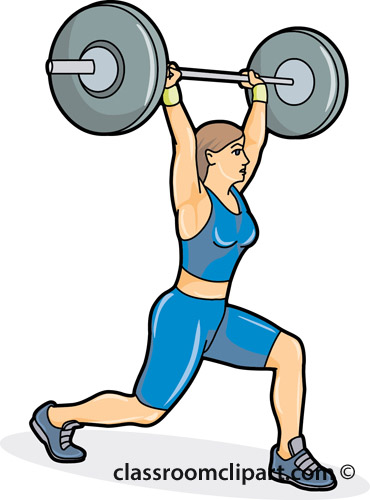 Girl weight lifter clipart.