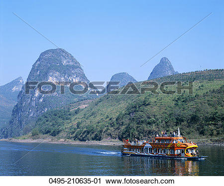 Stock Photography of China, Guilin, Yangshou, Guangxi, Li River.