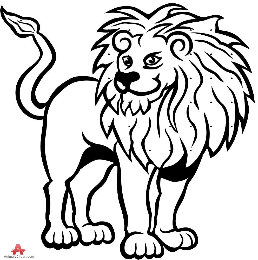 Lion Black And White Lion, Lion Black And White Free Clipart.