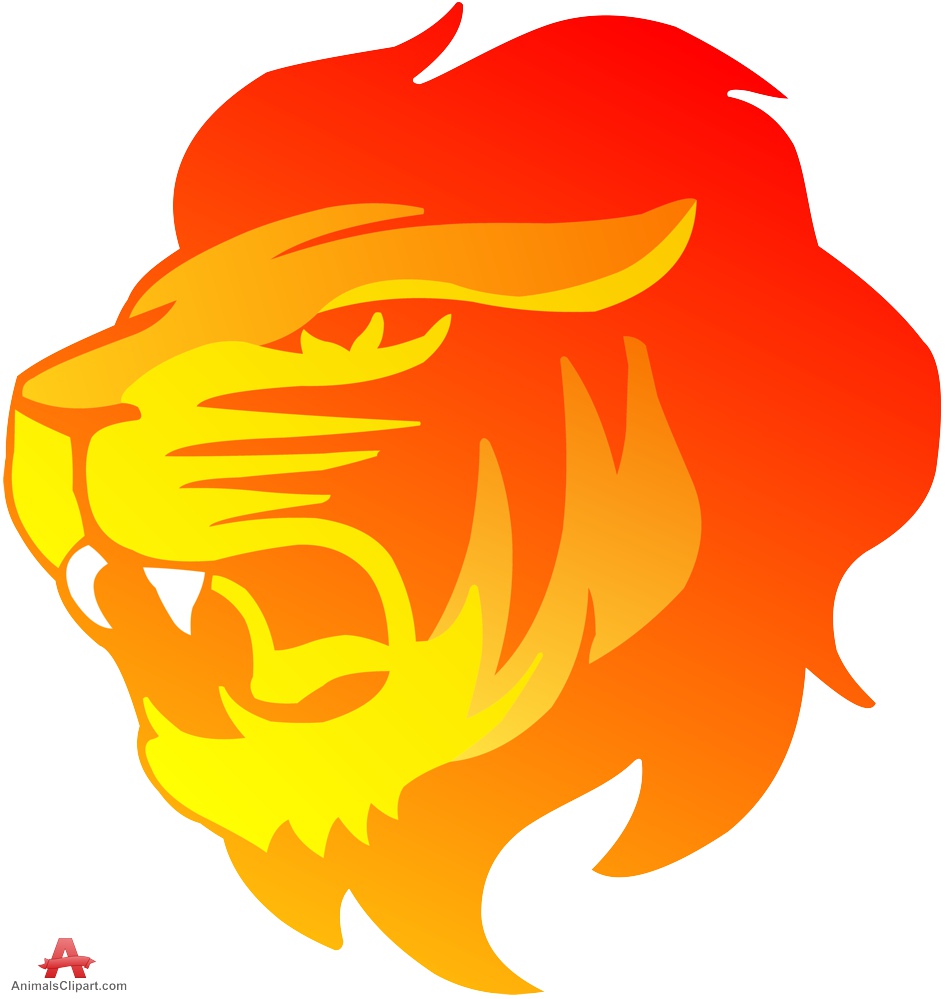 Strong Lion Face Clipart.