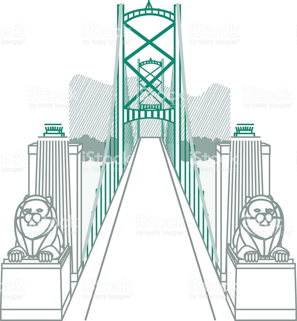 Lions Gate Bridge Vancouver stock vector art 486769762.