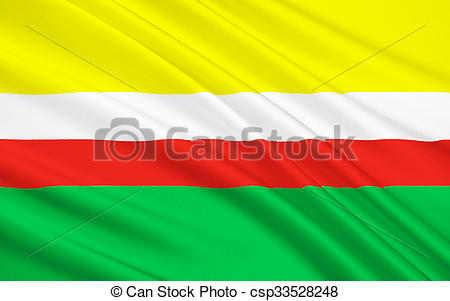 Drawing of Flag of Lubusz Voivodeship in western Poland.