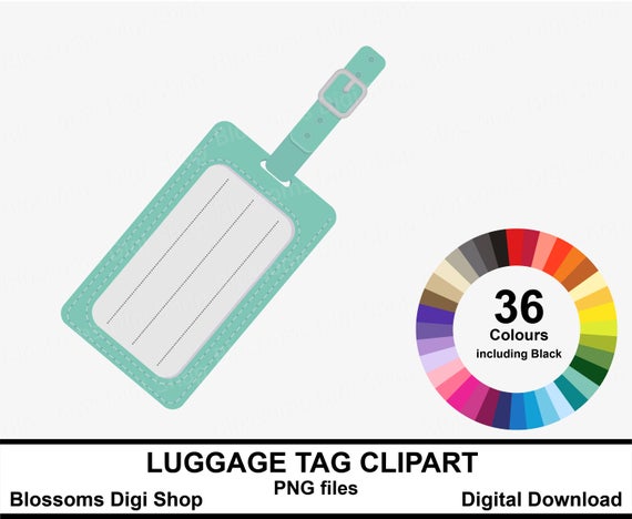 Luggage tag clipart, suitcase label, luggage label, label clipart, holiday  clipart, holiday label, sticker elements, commercial clipart.