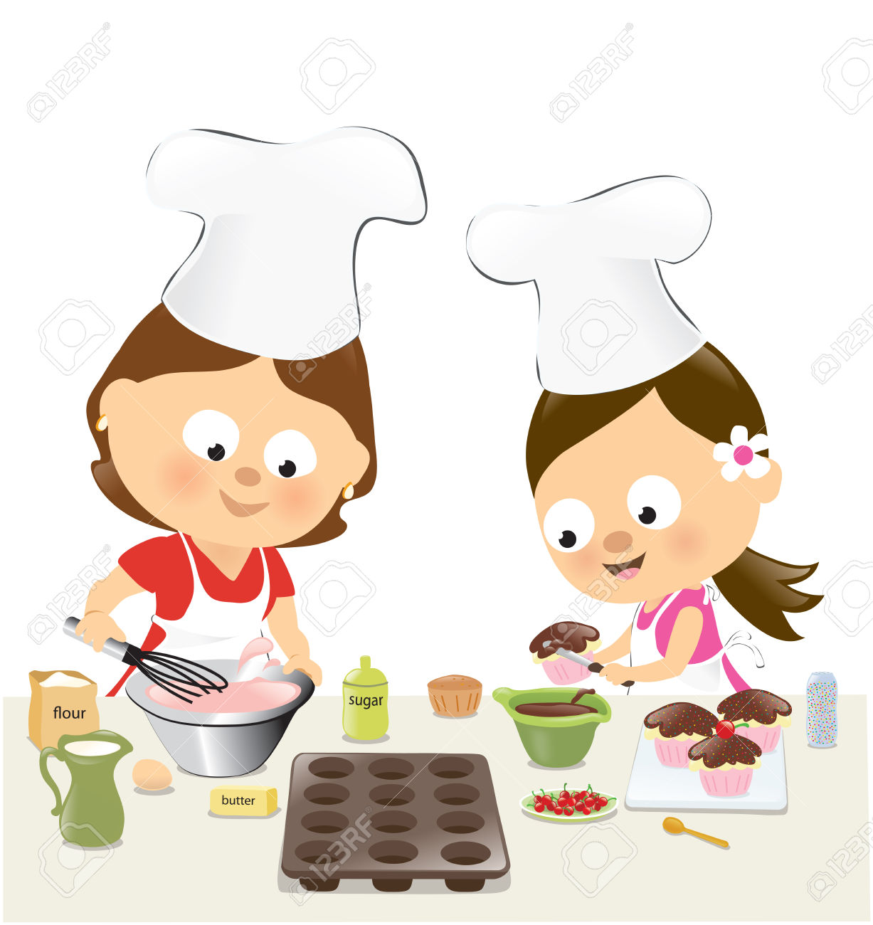 Showing post & media for Mother and daughter cooking cartoon.