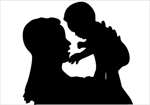 Clip Art Of Mother And Baby Showing Love Clipart.