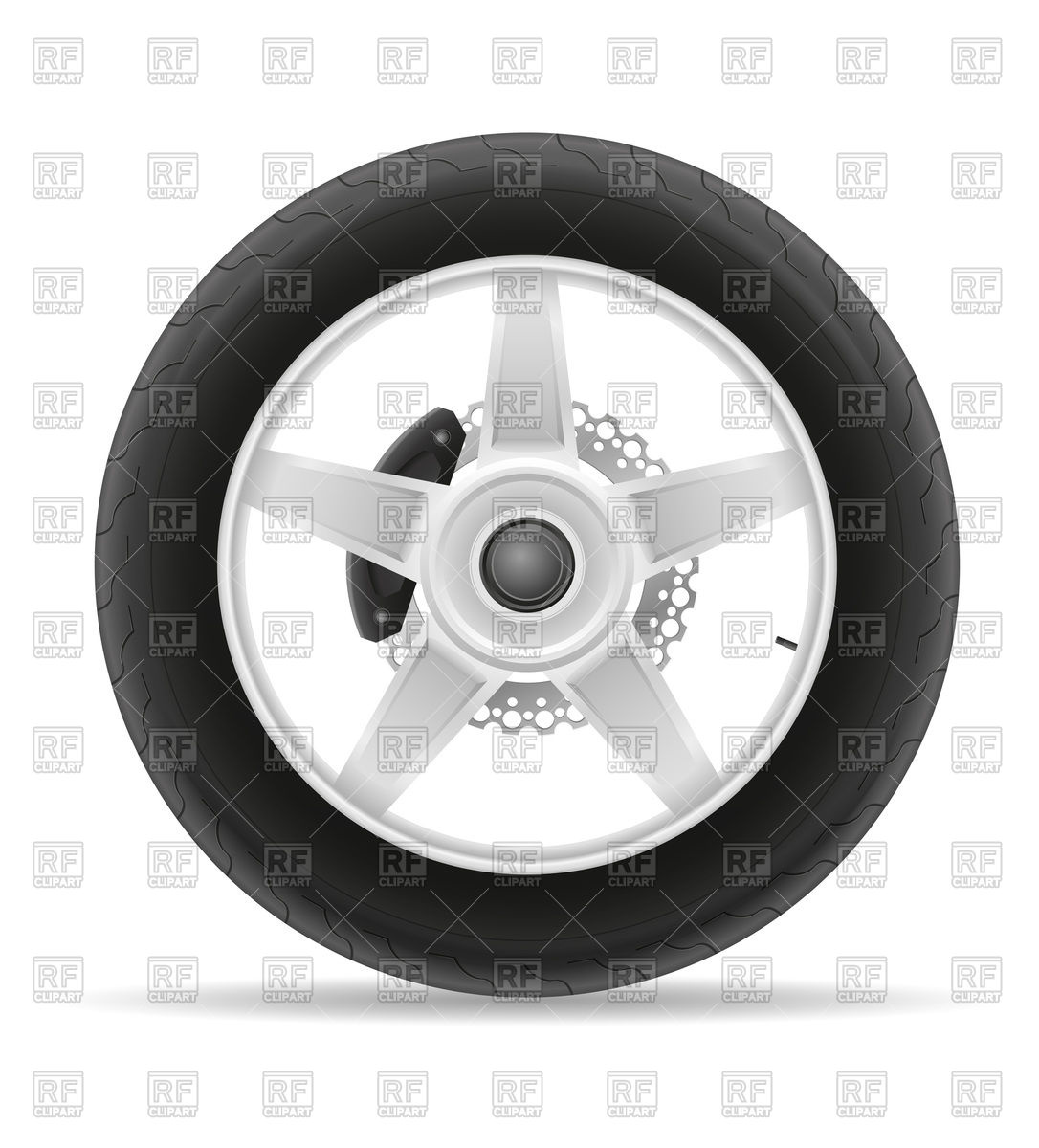 Motorcycle wheel tire with brake block Stock Vector Image.