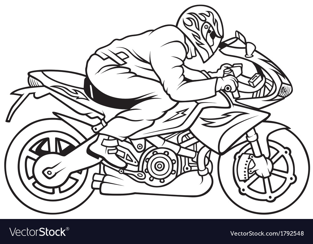 Motorcycle black and white motorcycle racing free vector.