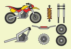 Motorcycle Parts Free Vector Art.