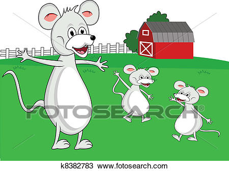 Mouse family cartoon Clipart.