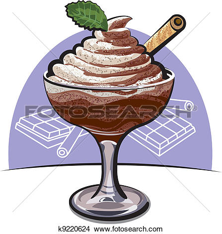 Clipart of chocolate mousse k9220624.