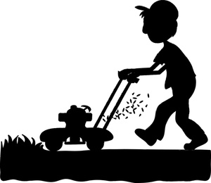 Person Mowing Lawn Clipart.