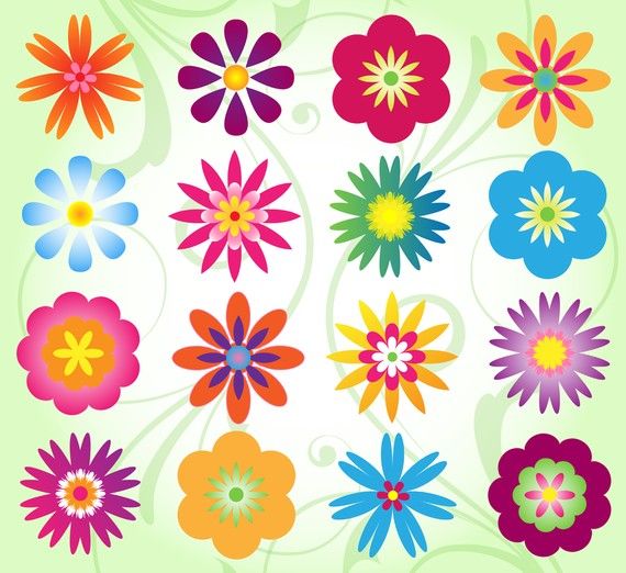 Flower Clip Art Clipart, Mod Flower Clip Art Clipart.