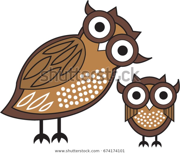 Modern Owl Cartoon Brown Owl Baby Stock Vector (Royalty Free.