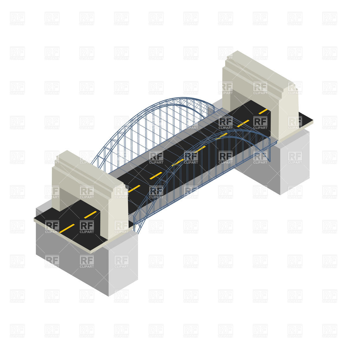 Isometric drawing of a modern bridge Vector Image #6334.