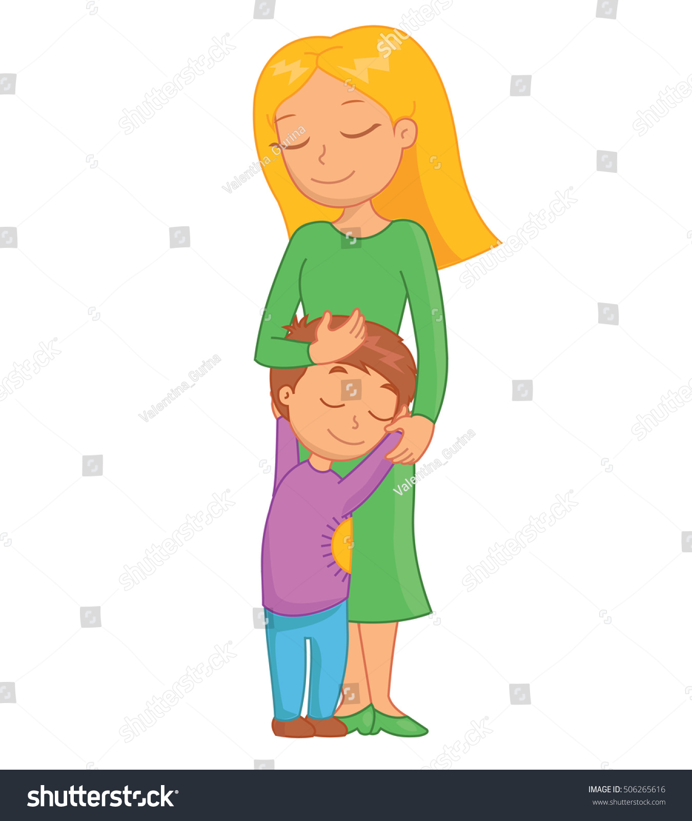 Mother And Child. Mom And Child Are Hugging , Mother Day.