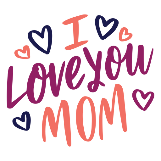 I love you mom english heart text sticker.